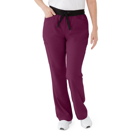 Coastal AVE Women's Regular-Length Scrub Pants Wine