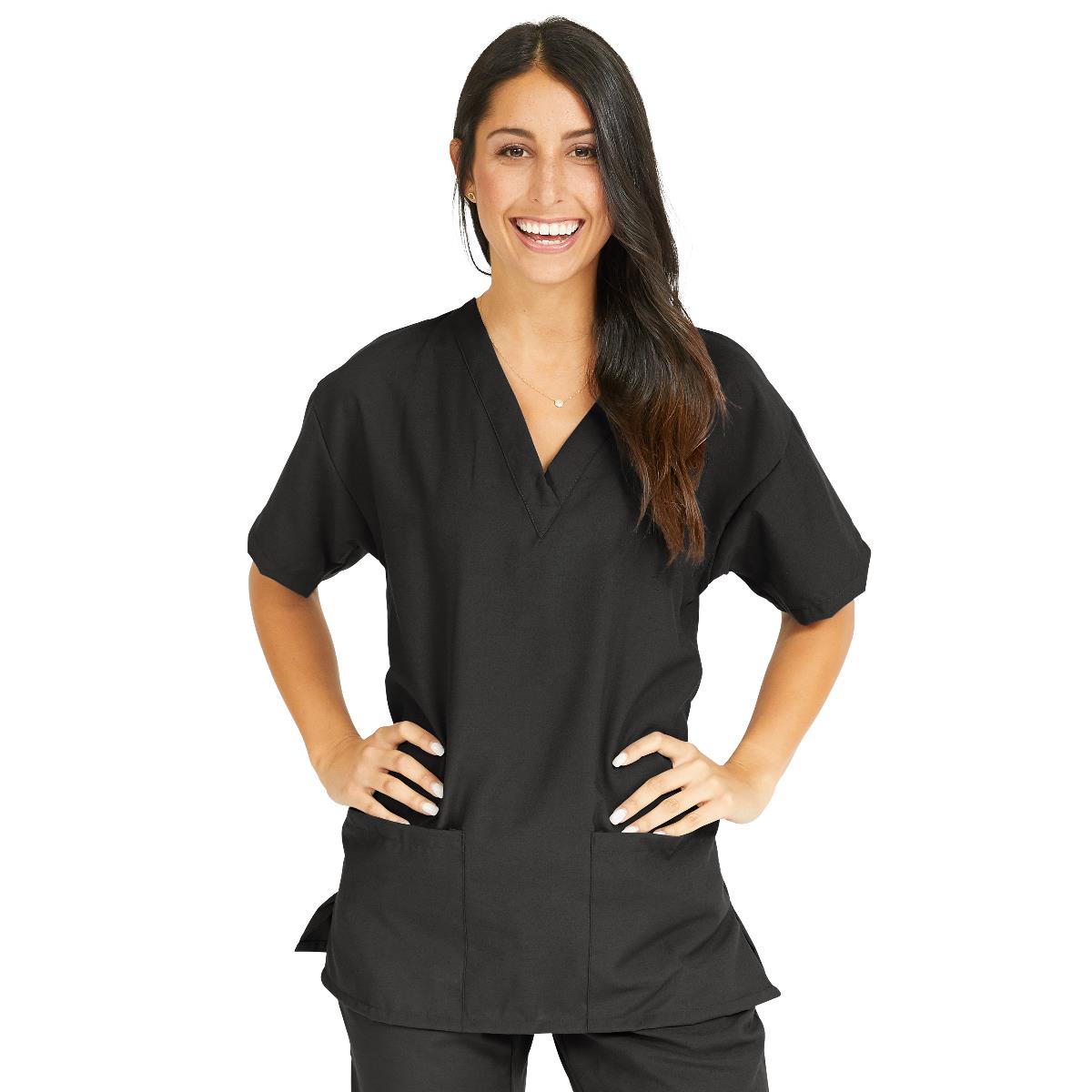 PerforMAX Women's V-Neck Tunic Scrub Top with 2 Pockets