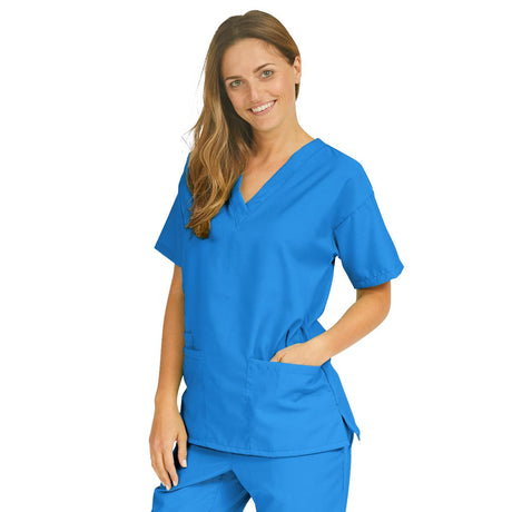 PerforMAX Women's V-Neck Tunic Scrub Top with 2 Pockets