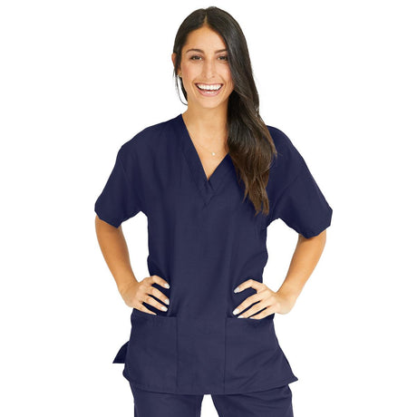 PerforMAX Women's V-Neck Tunic Scrub Top with 2 Pockets