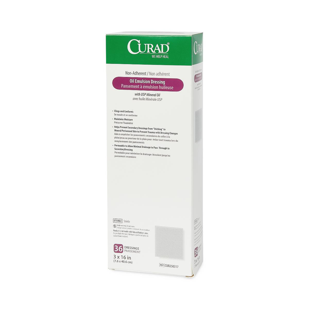 CURAD Non-Adherent Sterile Oil Emulsion Dressings