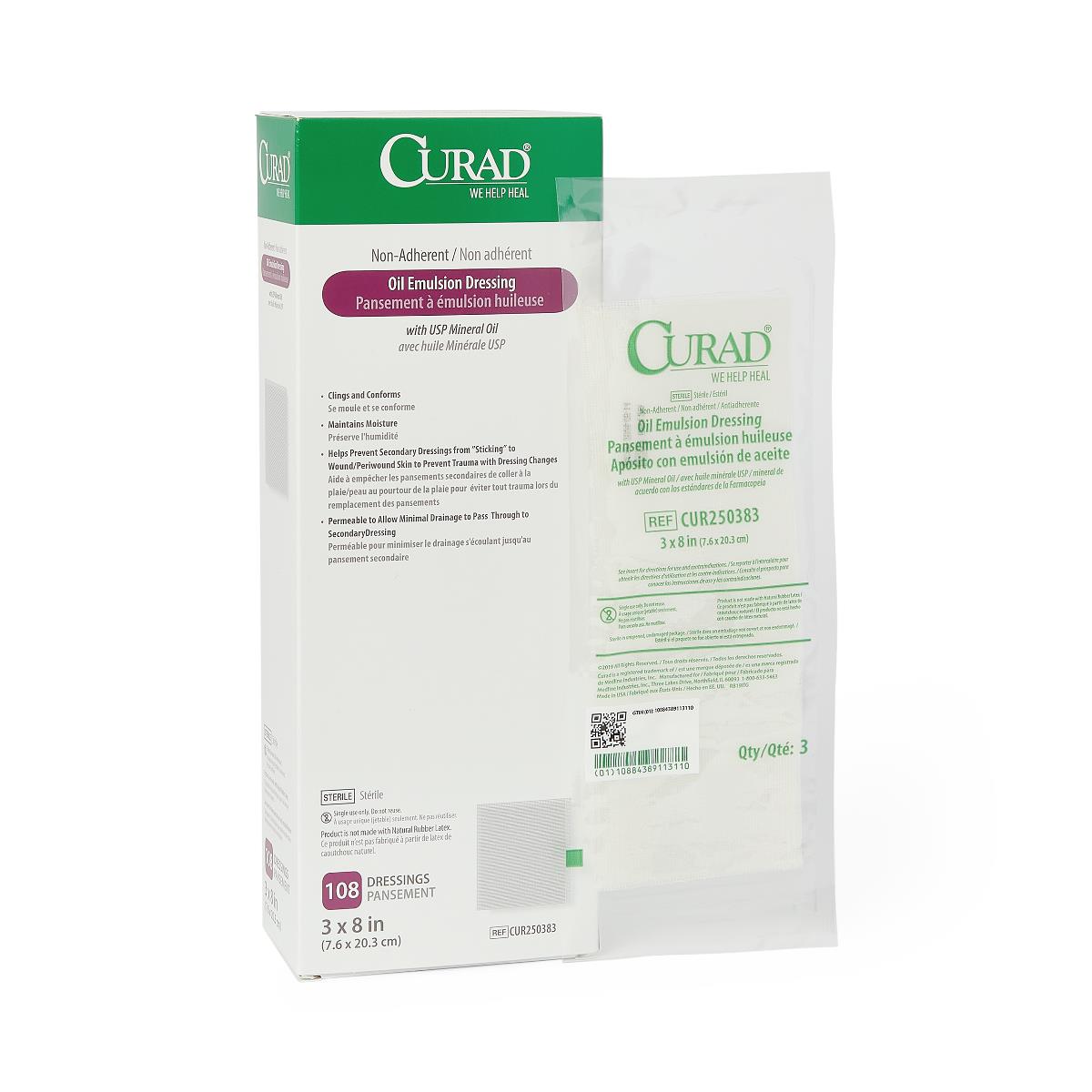 CURAD Non-Adherent Sterile Oil Emulsion Dressings