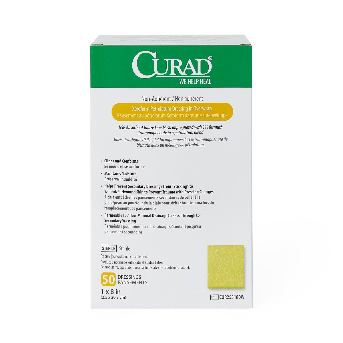 CURAD Non-Adherent Xeroform Gauze Dressing (Pack of 200)