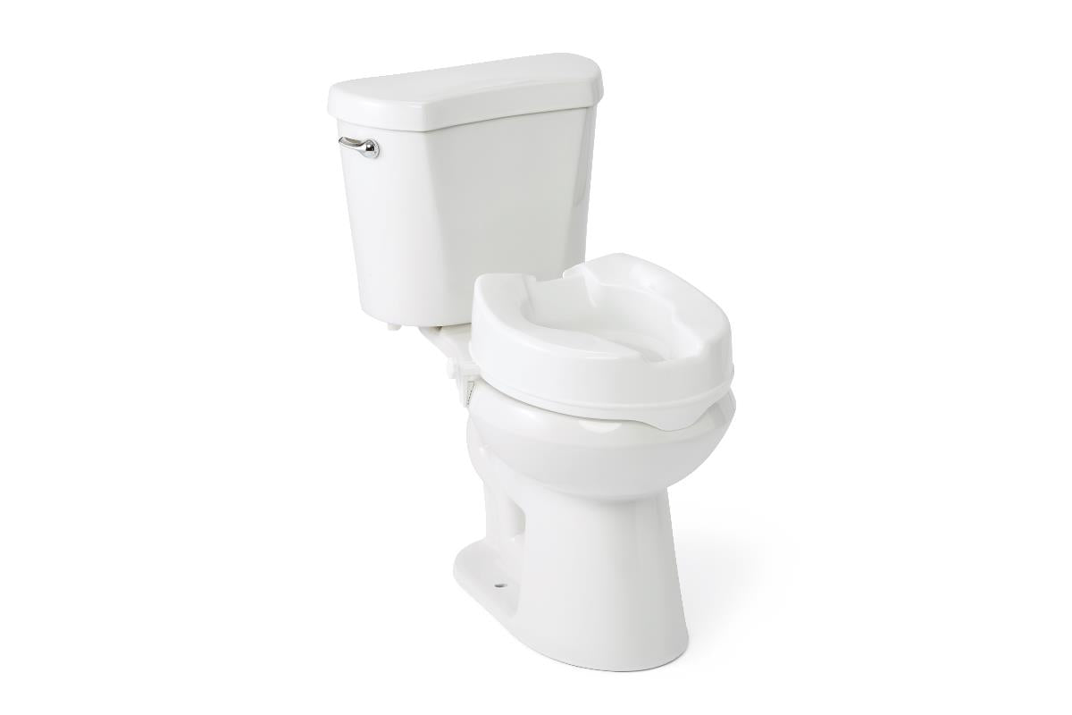 Raised Toilet Seat with Side Locks, 4"