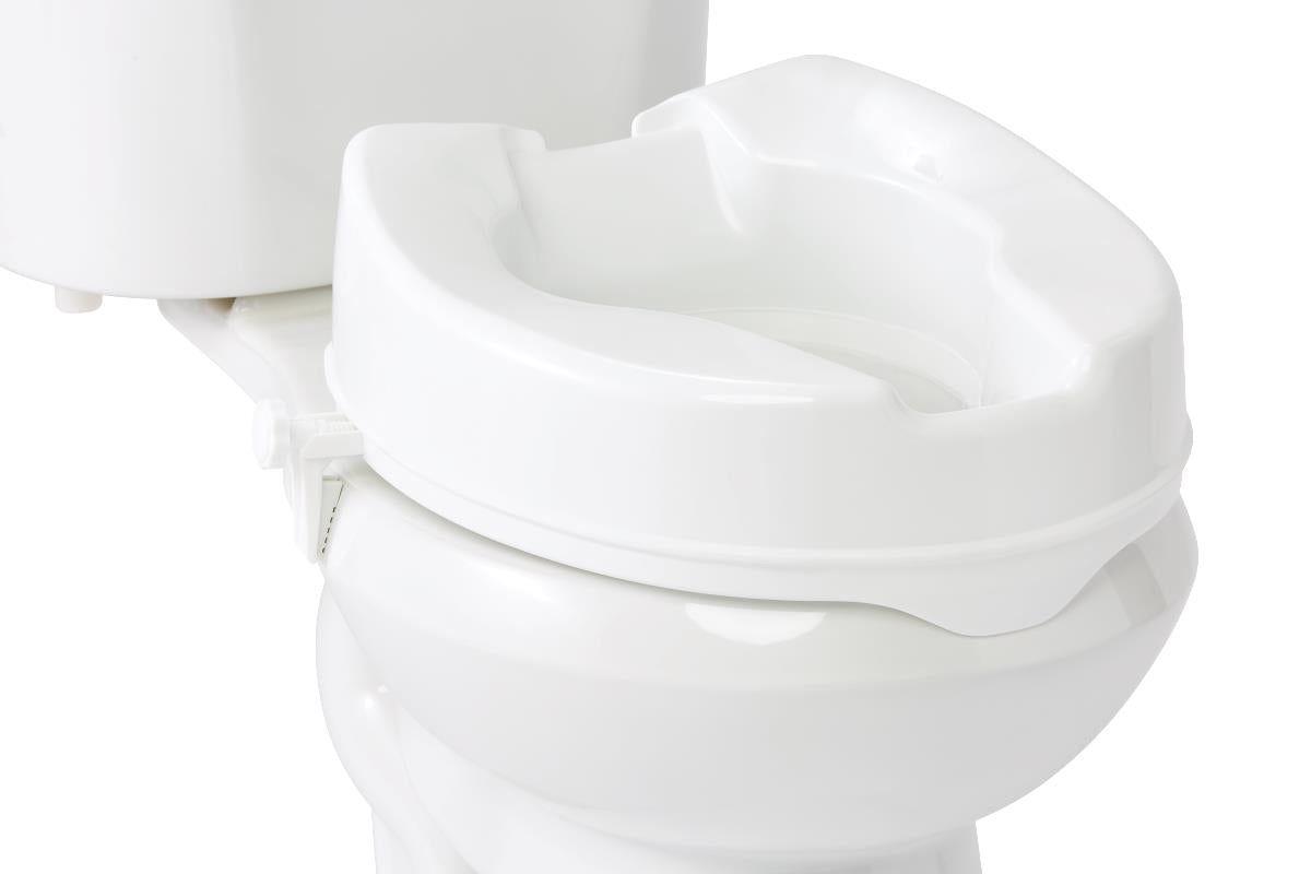 Raised Toilet Seat with Side Locks, 4"