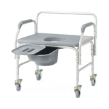 Aluminum Bariatric Commode with 4 Locking Casters