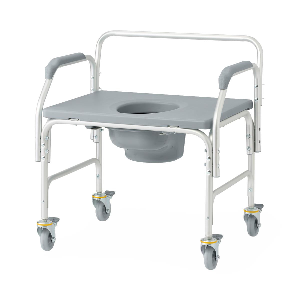 Aluminum Bariatric Commode with 4 Locking Casters