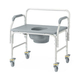 Aluminum Bariatric Commode with 4 Locking Casters