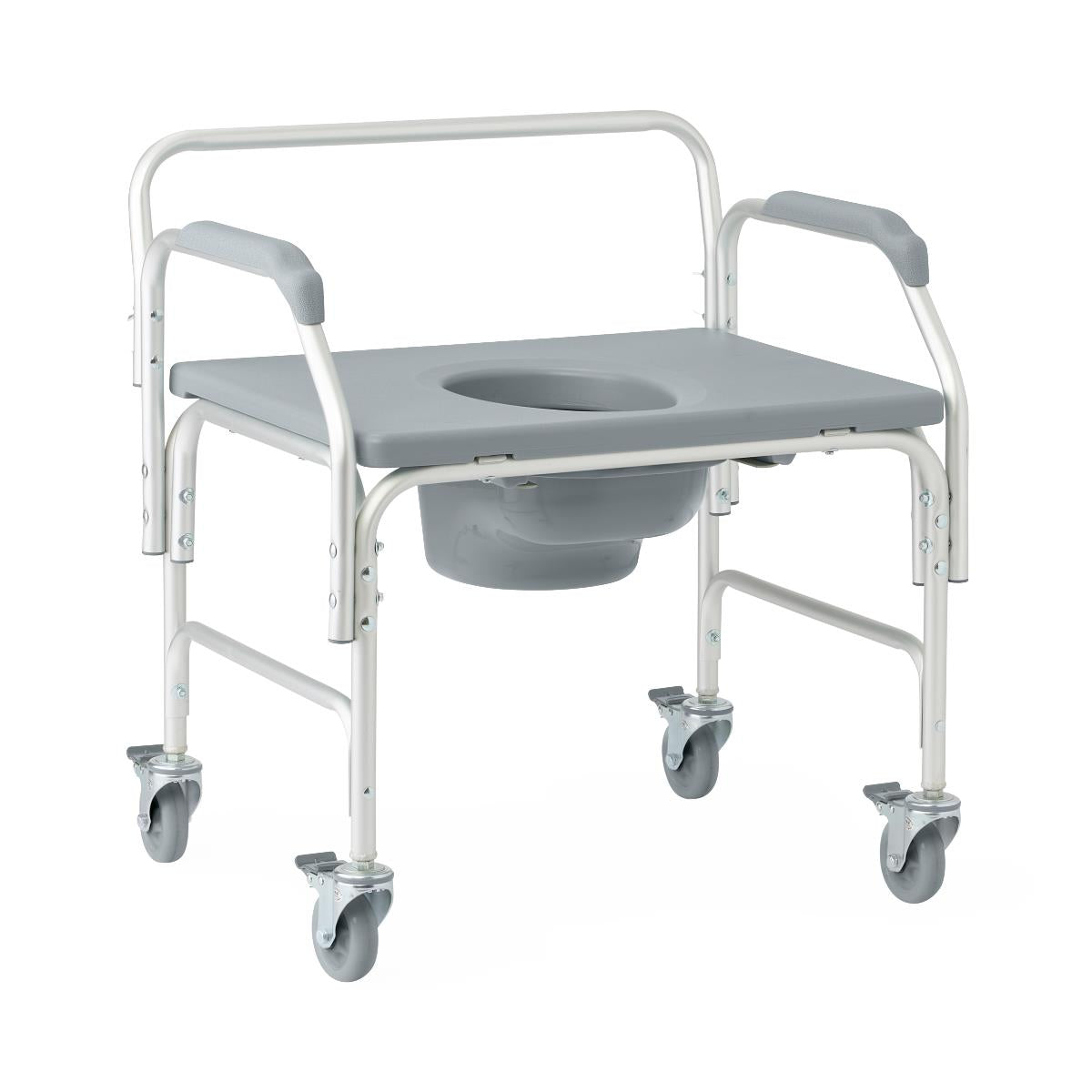 Aluminum Bariatric Commode with 4 Locking Casters