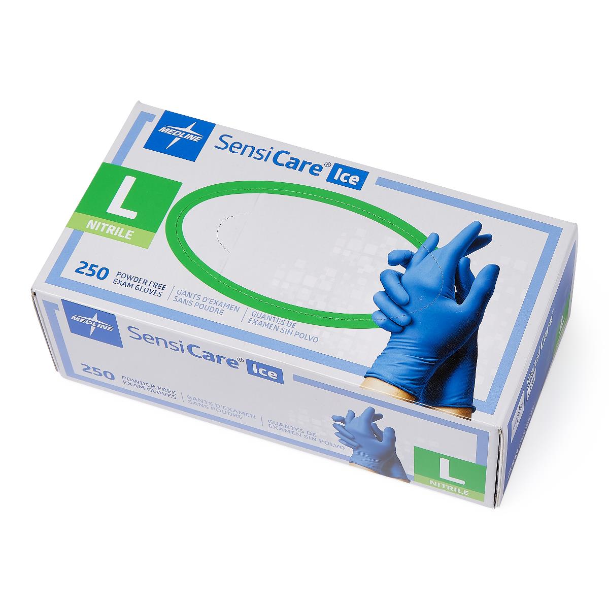 SensiCare Ice Blue Powder-Free Nitrile Exam Gloves