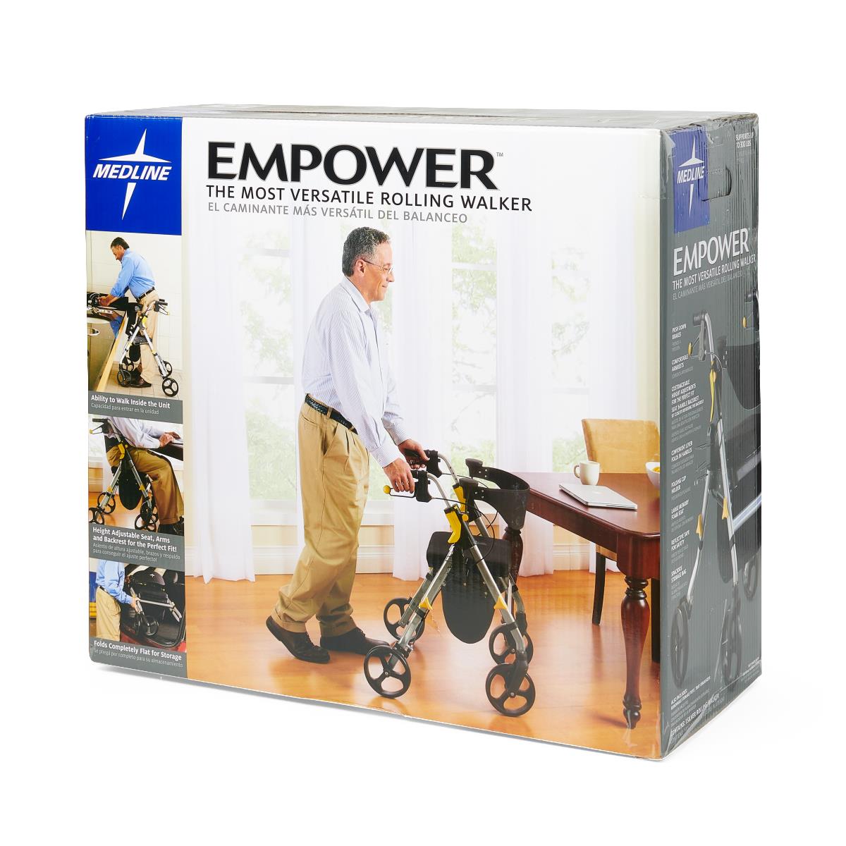 Andador con ruedas Medline Empower de 8 pulgadas