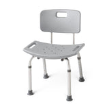 Chaise de douche de luxe en aluminium gris avec dossier