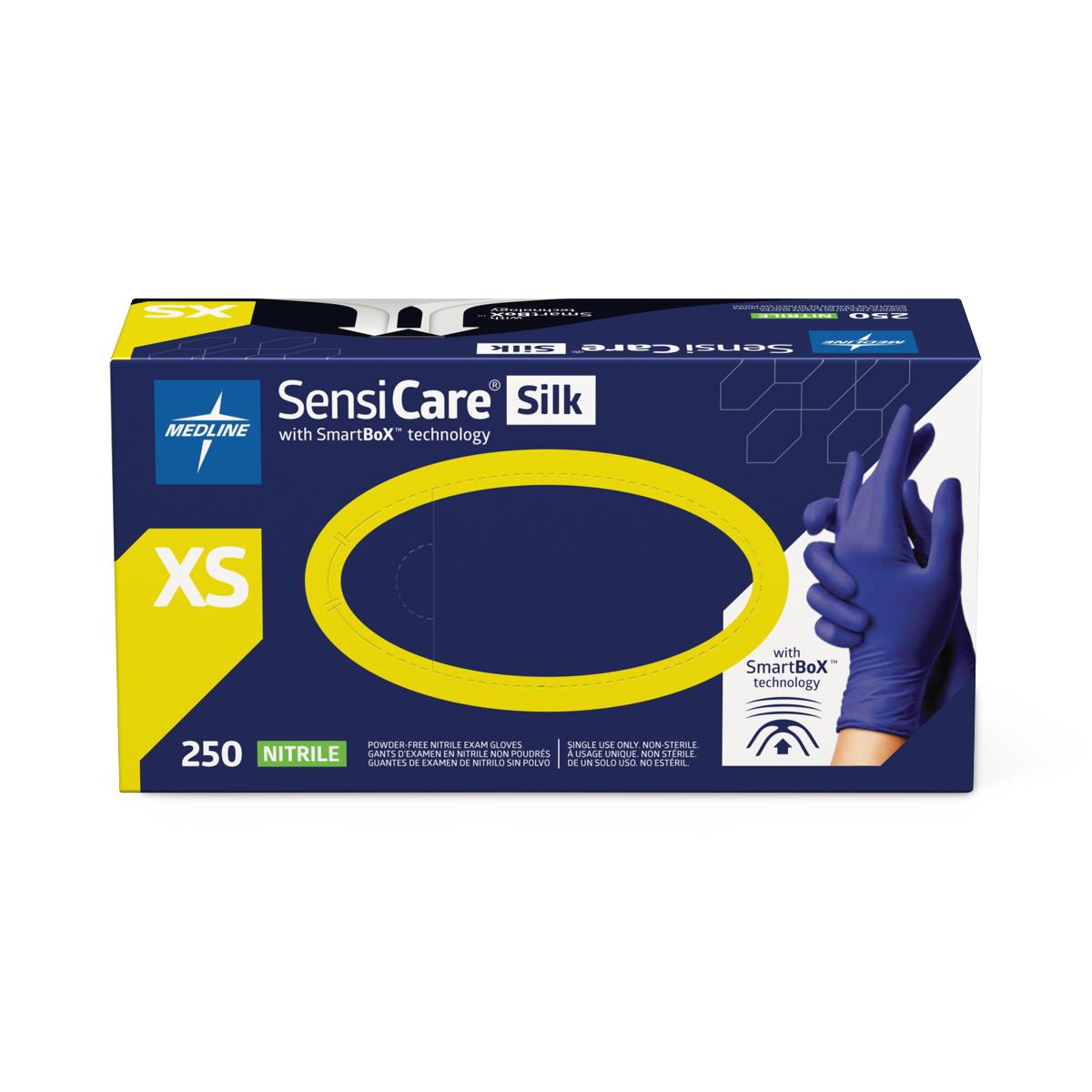 SensiCare Silk Nitrile Exam Gloves with SmartBoX Technology
