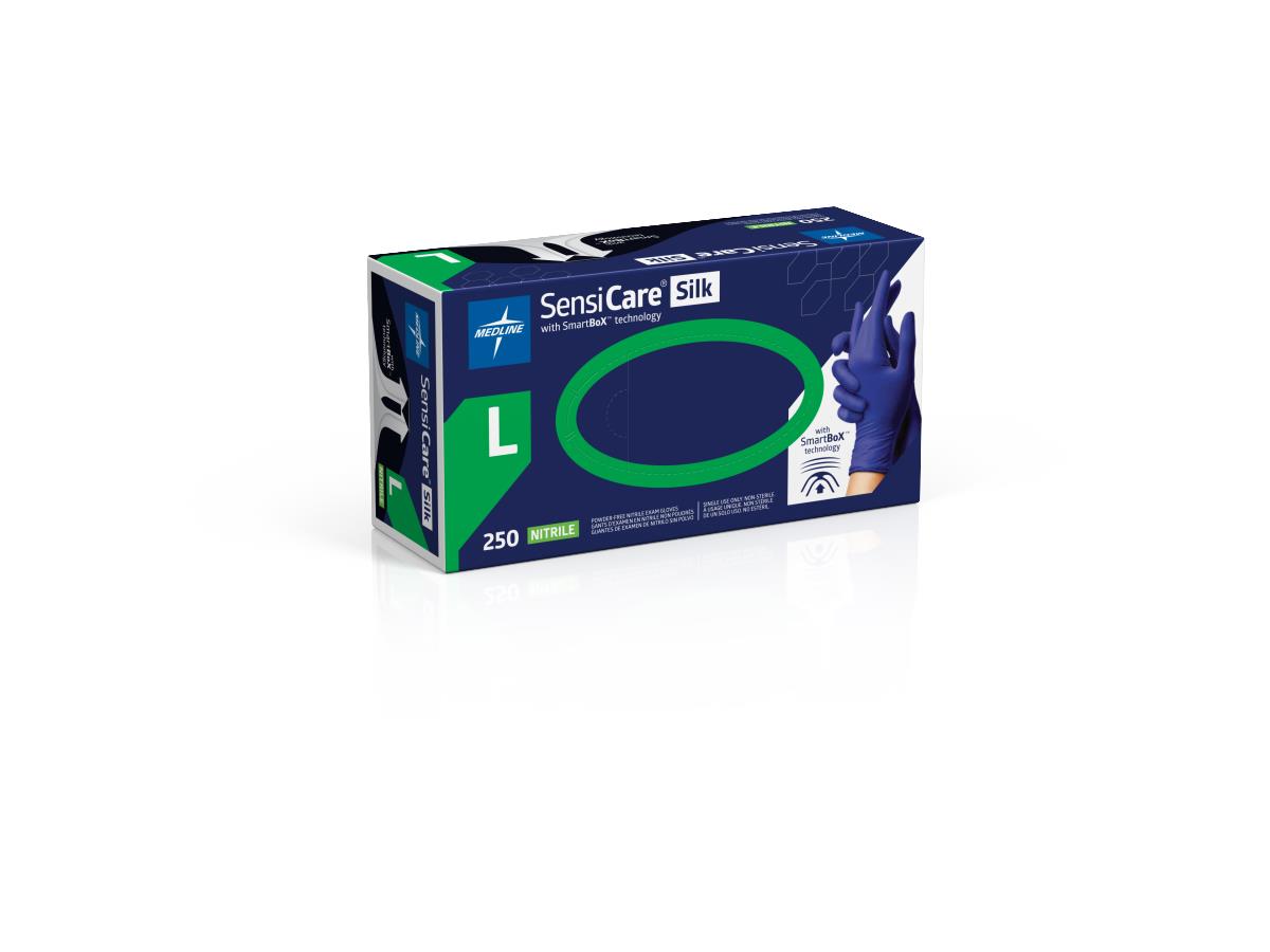 SensiCare Silk Nitrile Exam Gloves with SmartBoX Technology