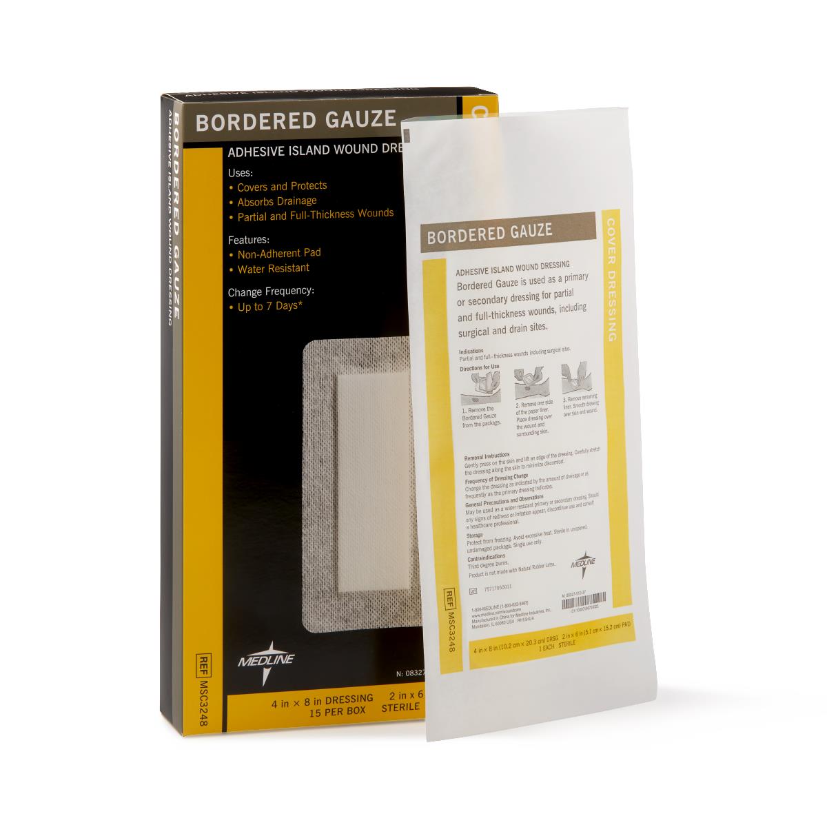 Medline Border Gauze Adhesive Island Wound Dressing