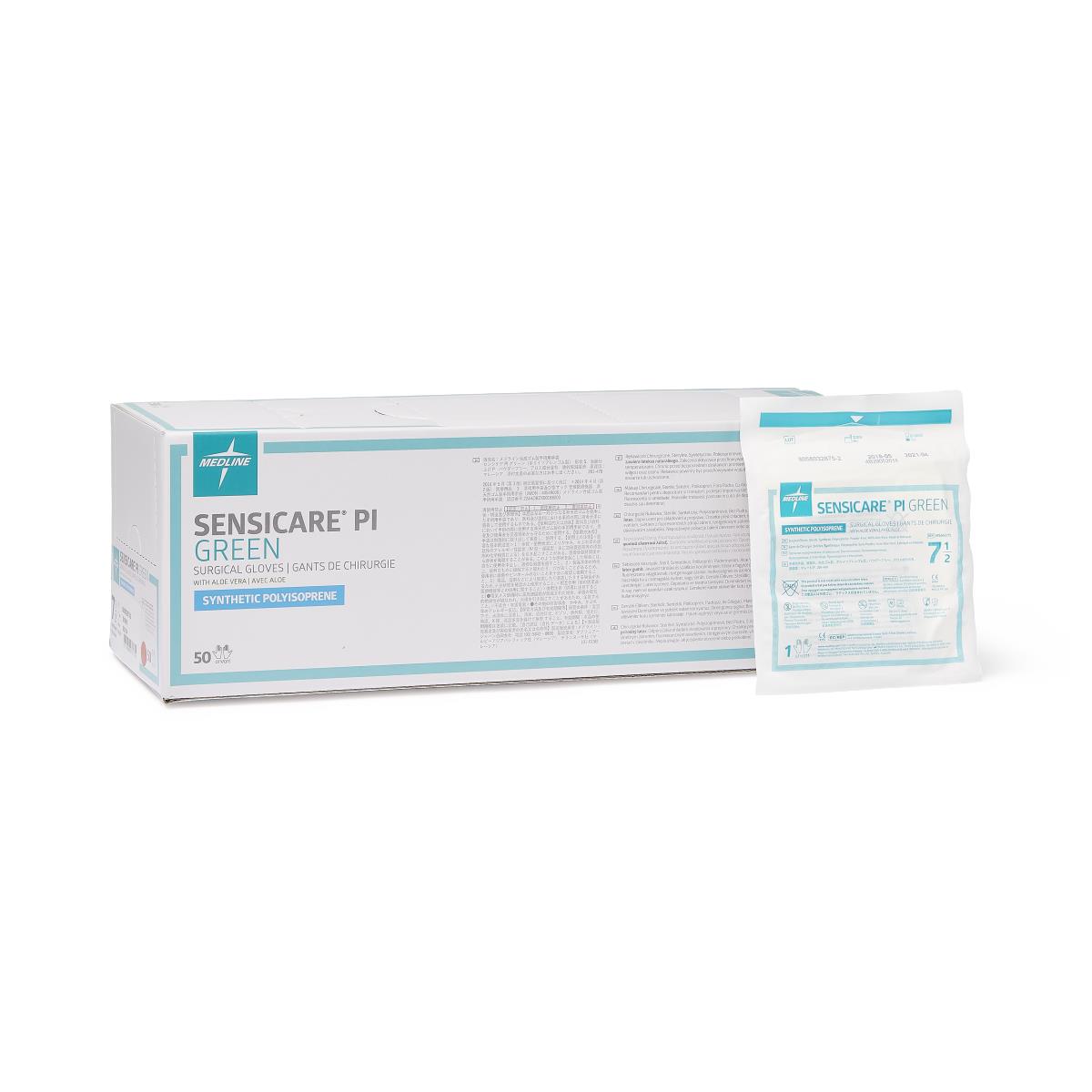 SensiCare PI Green Surgical Gloves