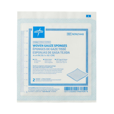 Medline Sterile 100% Cotton Woven Gauze Sponges