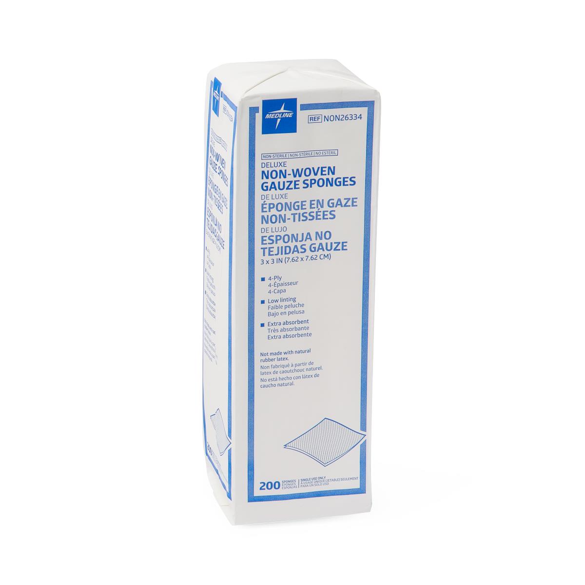 Medline Deluxe Nonsterile Nonwoven Gauze Sponges