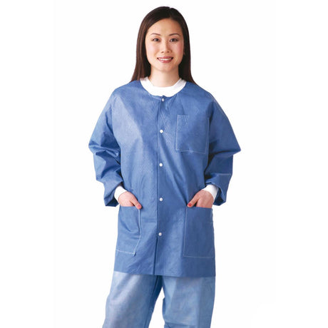 Medline Disposable Knit Cuff/Collar Multilayer SMS Lab Jackets