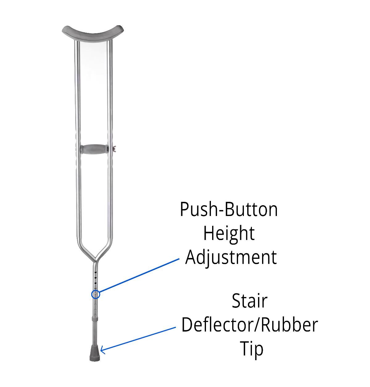 Guardian Steel Push-Button Bariatric Crutches (Pack of 2)