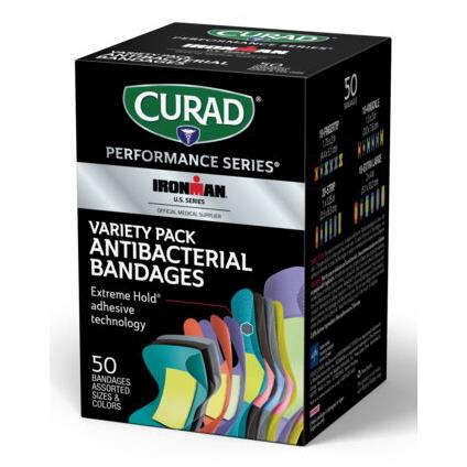 CURAD Performance Series IRONMAN Antibacterial Bandages