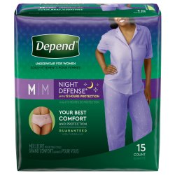 Ropa interior Depend Night Defense Overnite color rubor para mujer talla mediana