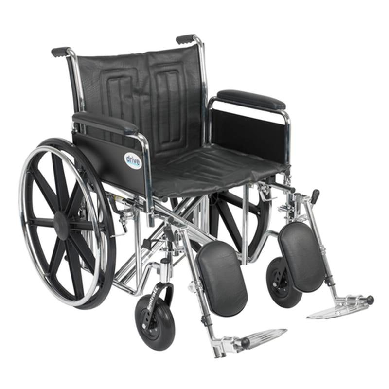 Fauteuil roulant robuste Sentra Ec, accoudoirs complets amovibles, repose-jambes élévateurs, siège de 22 po - 1 chacun