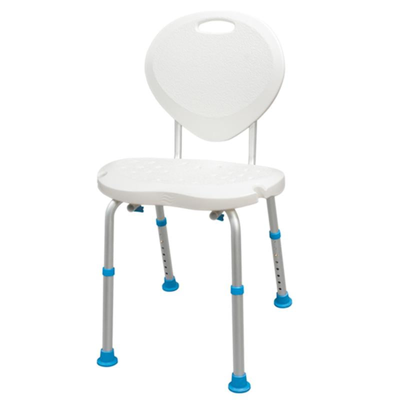 Chaise de bain et de douche réglable avec siège et dossier confortables antidérapants, blanc - 1 pièce