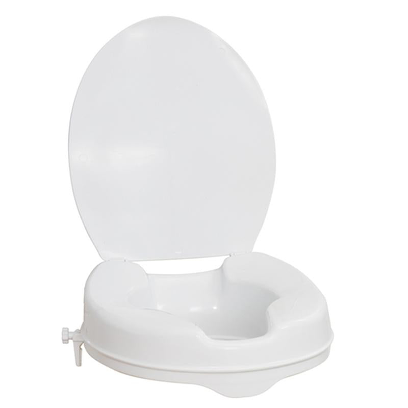 Siège de toilette surélevé avec couvercle, blanc, 2 po - 1 chacun