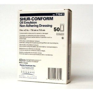 Bx/50 Shur-Conform Oil Emulsion Non-Adhering Dressing - 3X3.