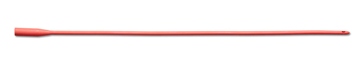 Bx/12 Intermittent Red Rubber Latex Catheter, Size 10Fr 16In