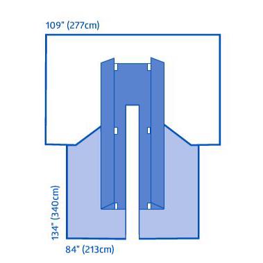 CV Split Surgical Drape with Clear Anesthesia Screen