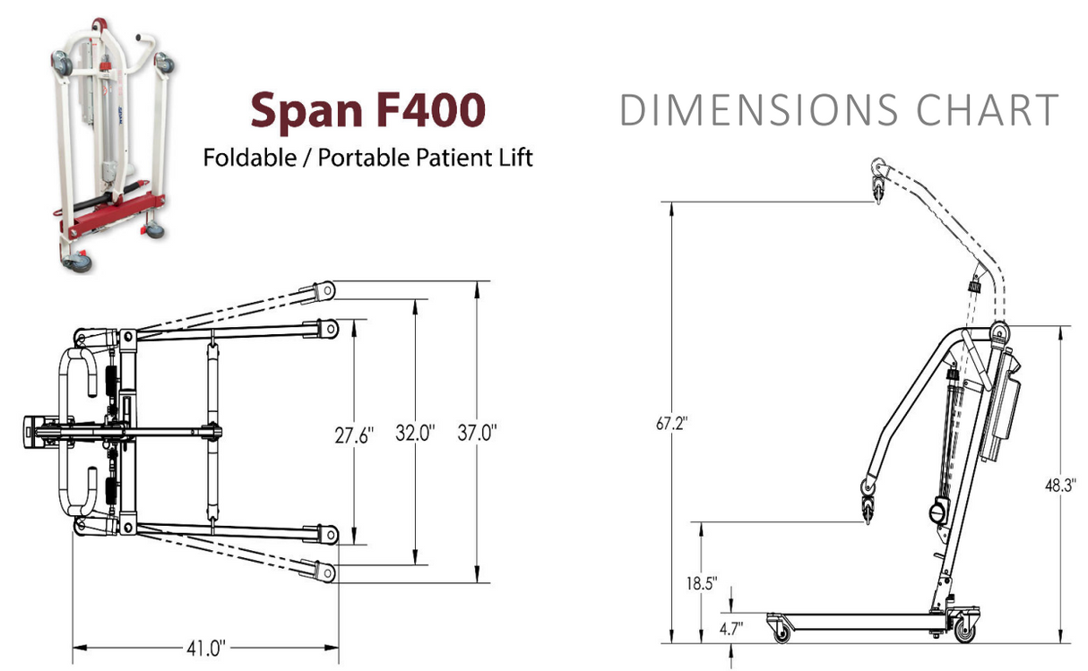 F400 Foldable / Portable Patient Lift