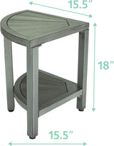 Banc d'angle de salle de bain en simili bois 