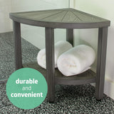 Banc d'angle de salle de bain en simili bois 