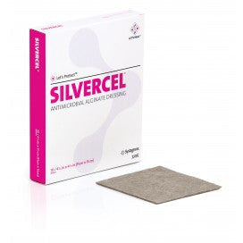 Apósito antimicrobiano hidroalginato Silvercel® con plata, 11 cm x 11 cm, caja de 10 unidades