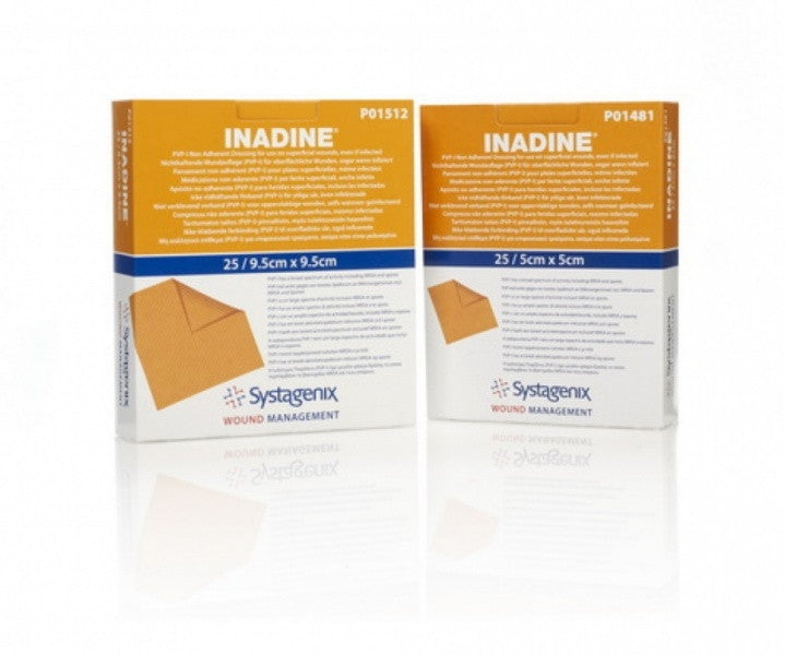 Pansement non adhérent Inadine® Pvp-I 5 cm x 5 cm, boîte de 25 unités