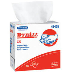 (Cs10) Paquete de 100 toallitas reforzadas Wypall X70 Workhorse en caja desplegable, color blanco, 23,1 x 42,9 cm