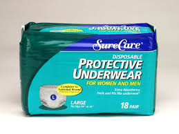 Cs/4Bg (18Ea/Bg) Sure Care Protective Underwear, Extra Heavy, Medium (34"-46"), 2 Green Strands