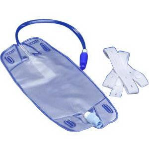 Ea/1 Curity Sac à urine pour jambe 17 oz (500 ml) Valve anti-reflux avec sangles pour jambes