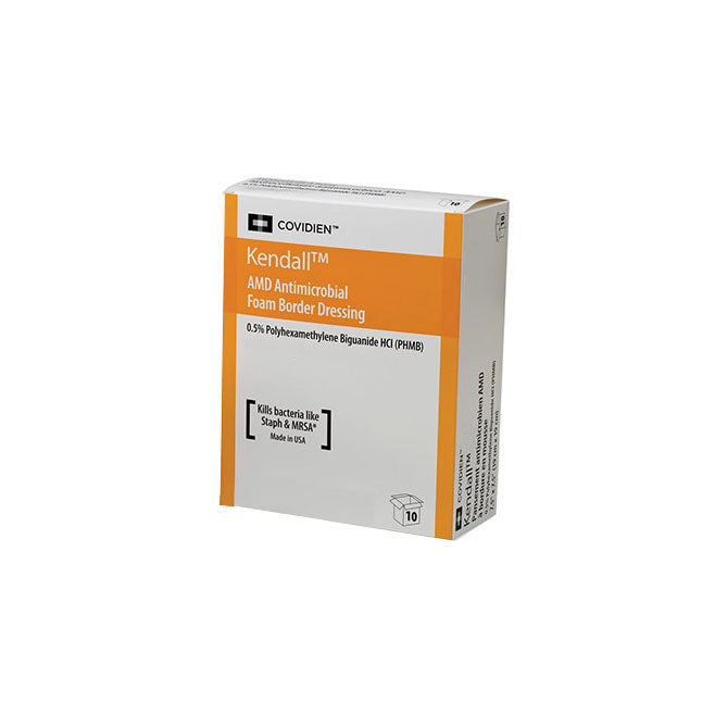 Apósito de espuma antimicrobiano Amd Bx/10, 3,5 x 3 pulgadas