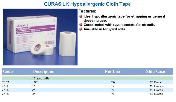 (Cs40) Ea/1 Curasilk Cloth Tape 3" X 10Yrds