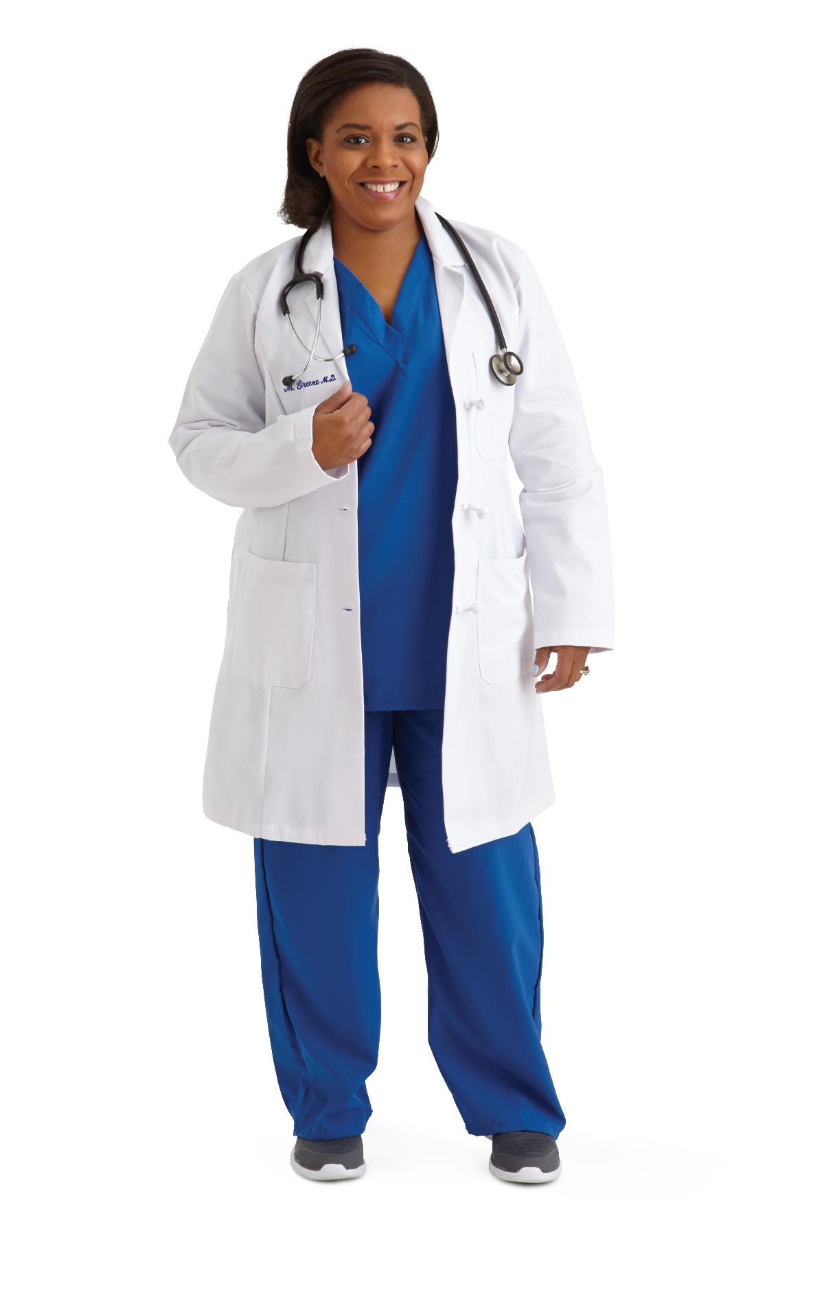 Medline Women's 100% Cotton Staff-Length Lab Coats