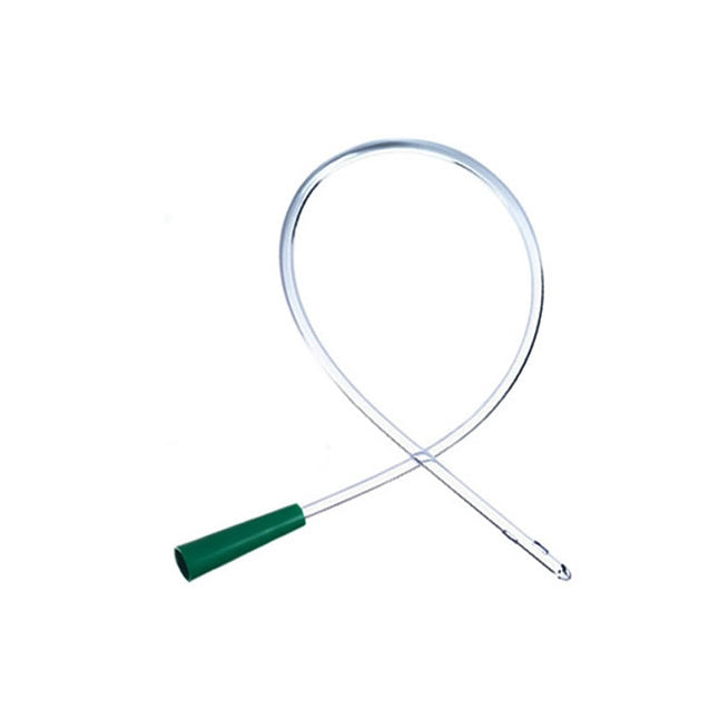 Bx/100 Clear Plastic Male  Intermittent Catheter 18Fr 16In W/Connectors 2 Eyes