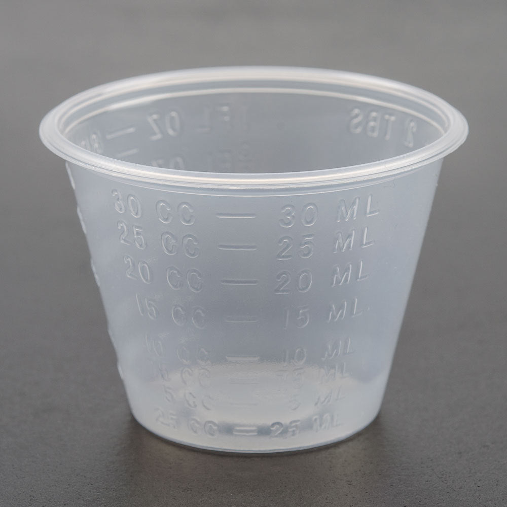 Cs/5000  Graduated Medicine Cups, Translucent, Plastic, 1Oz