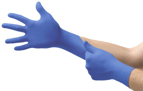 Guantes de nitrilo Ultraform de color azul cobalto, grandes, de 2,4 milésimas de pulgada, puño estándar (caja de 600)