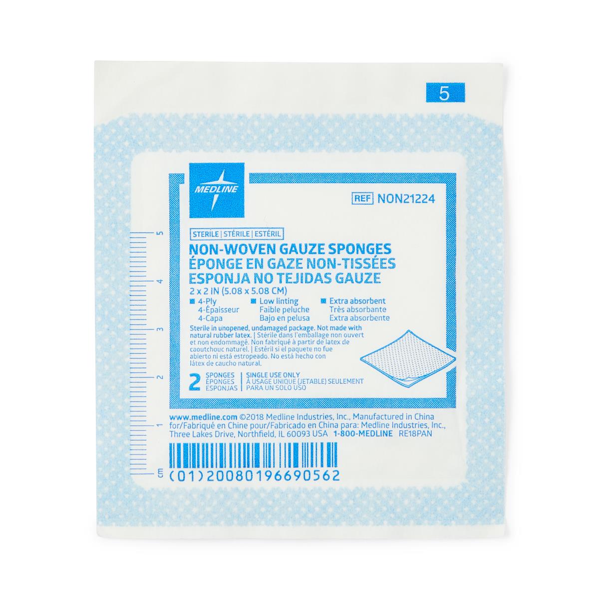 Medline Standard Sterile Nonwoven Gauze Sponges