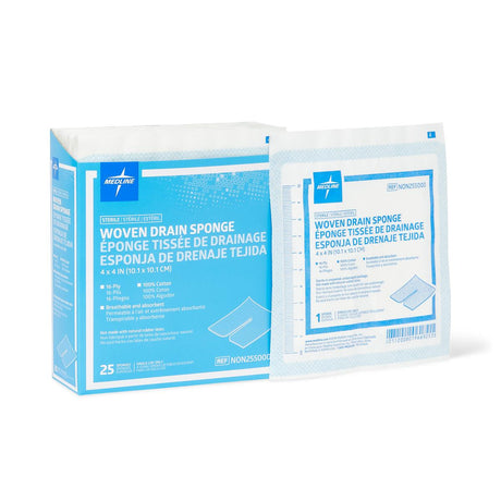 Medline Sterile 100% Cotton Drain Sponge
