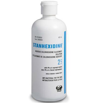 Ea/1 Solution aqueuse à 2 % de stanhexidine, 450 ml.