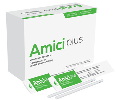 Bx/100 Amici Plus Female Intermittent Catheters, Size 8Fr 6In